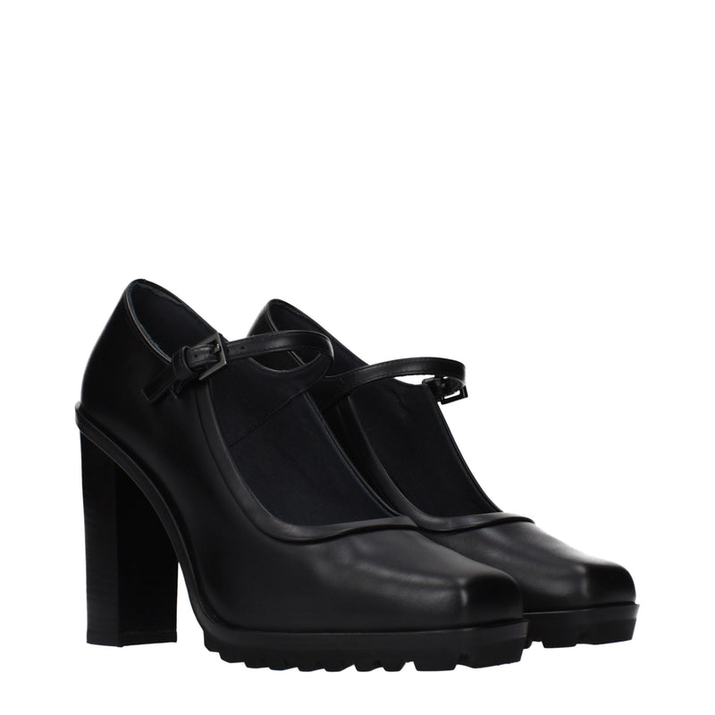 Max Mara Black Leather High Heel Pumps for Women
