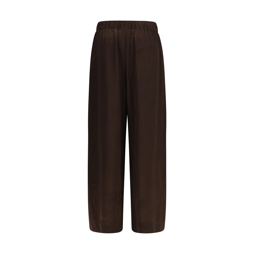 Ganni Brown Acetate Casual Pants - Oversized Fit