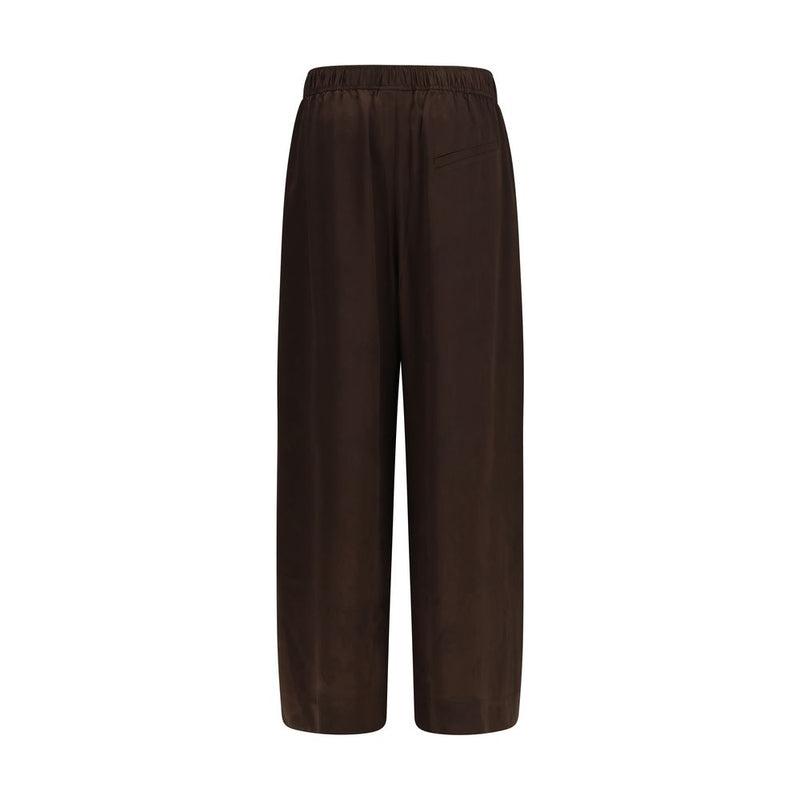 Ganni Brown Acetate Casual Pants - Oversized Fit