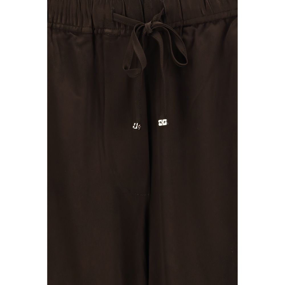 Ganni Brown Acetate Casual Pants - Oversized Fit