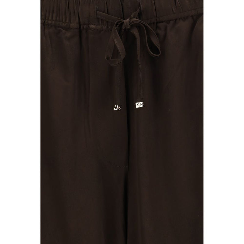 Ganni Brown Acetate Casual Pants - Oversized Fit