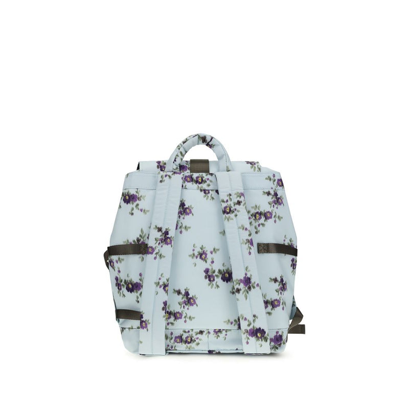 Ganni Blue Polyester Backpack - Functional Floral Design