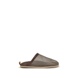 Forte_Forte Mules en Cuir de Veau Marron avec Strass