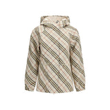 Burberry Check Hooded Jacket in Beige - Reversible Design