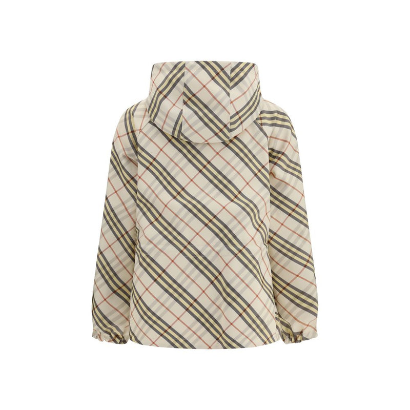 Burberry Check Hooded Jacket in Beige - Reversible Design