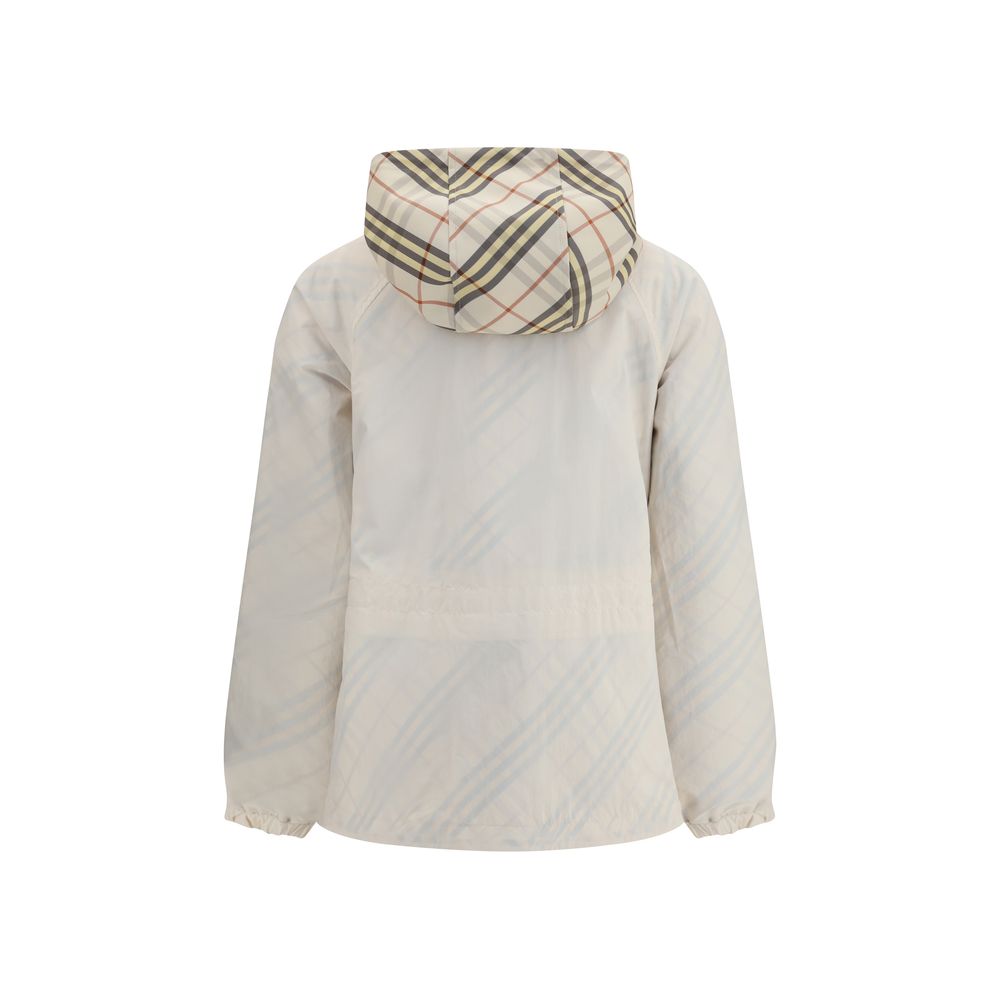 Burberry Check Hooded Jacket in Beige - Reversible Design