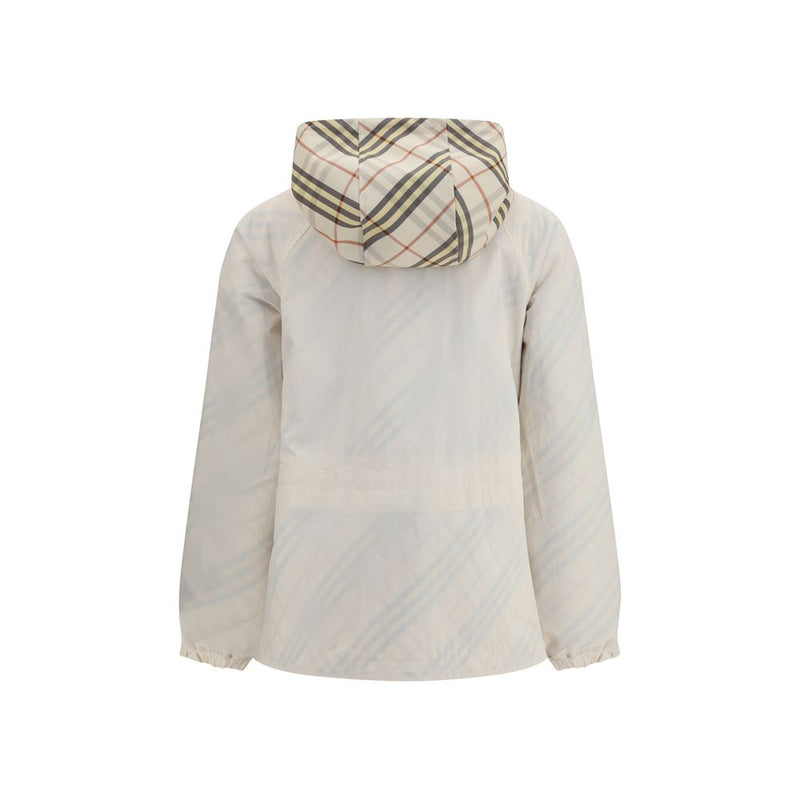 Burberry Check Hooded Jacket in Beige - Reversible Design