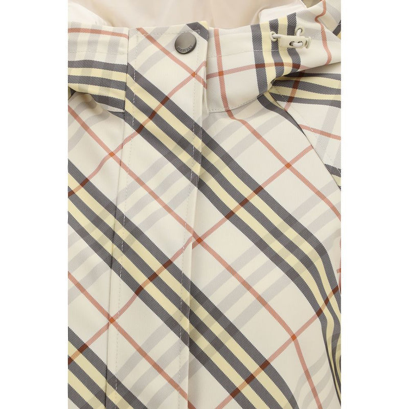 Burberry Check Hooded Jacket in Beige - Reversible Design