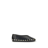 Ganni Jenny Black Polyurethane Ballet Flats