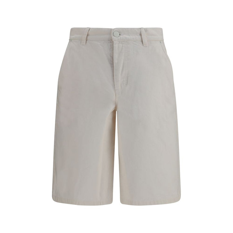 Ami Paris White Cotton Bermuda Shorts for Men