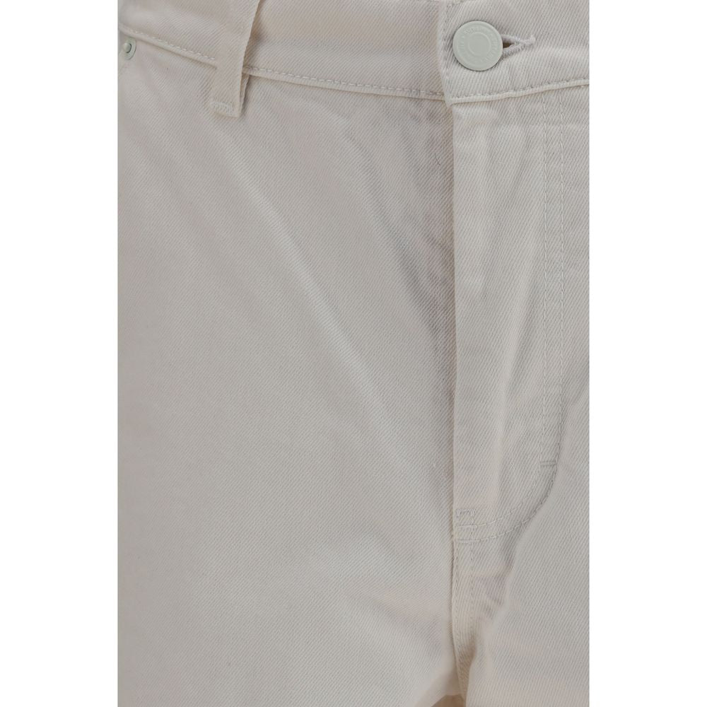 Ami Paris White Cotton Bermuda Shorts for Men
