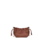 Brunello Cucinelli Brown Calf Leather Bos Taurus Shoulder Bag