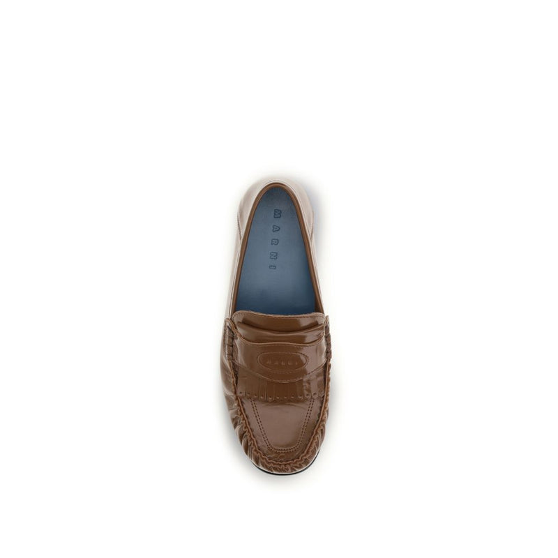 Marni Brown Lamb Ovis Aries Slip-On Loafers