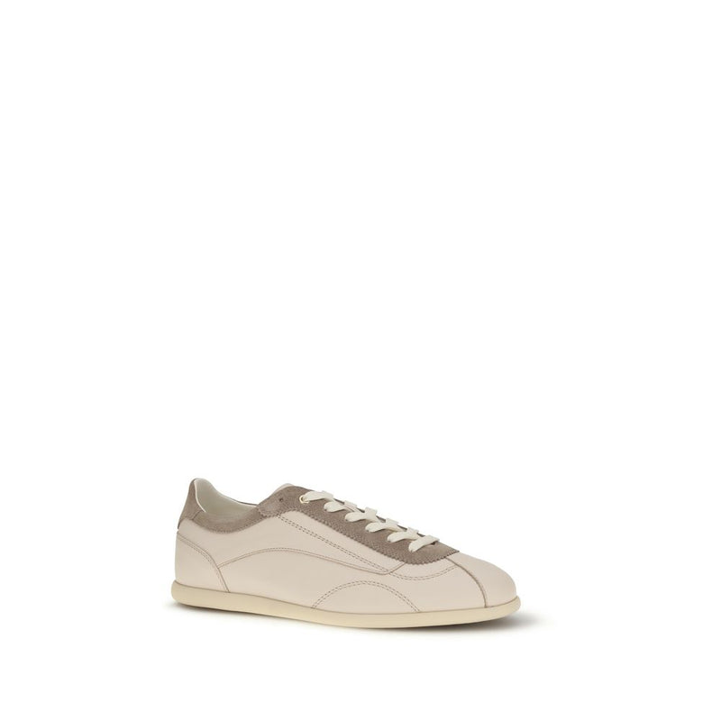 Brunello Cucinelli Beige Leather Low Top Sneakers for Men