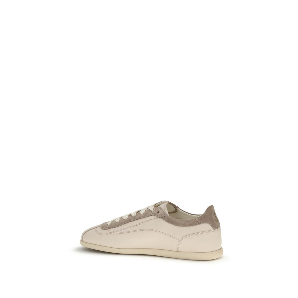 Brunello Cucinelli Beige Leather Low Top Sneakers for Men