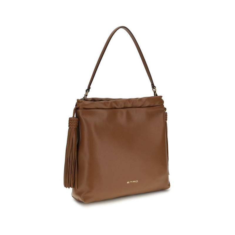Etro Brown Lamb Ovis Aries Shoulder Bag