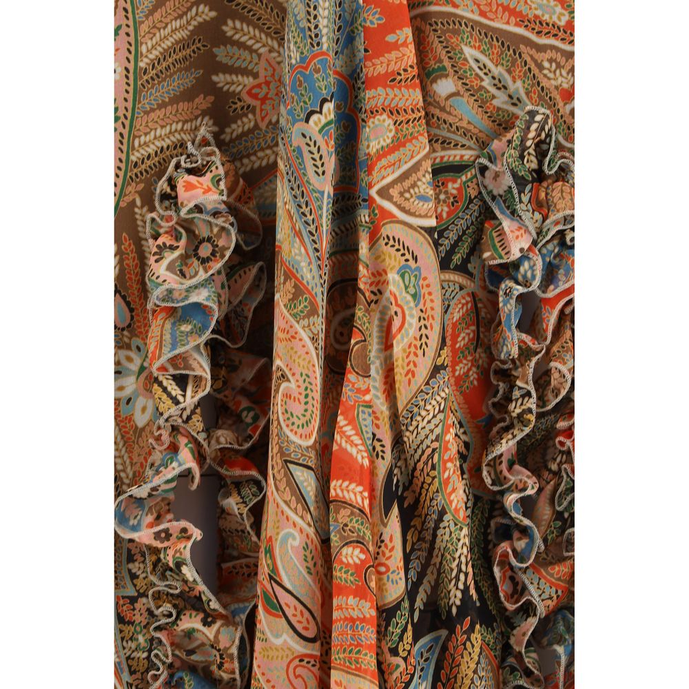 Etro Multicolor Silk Long Skirt - Elegant Flounce Design