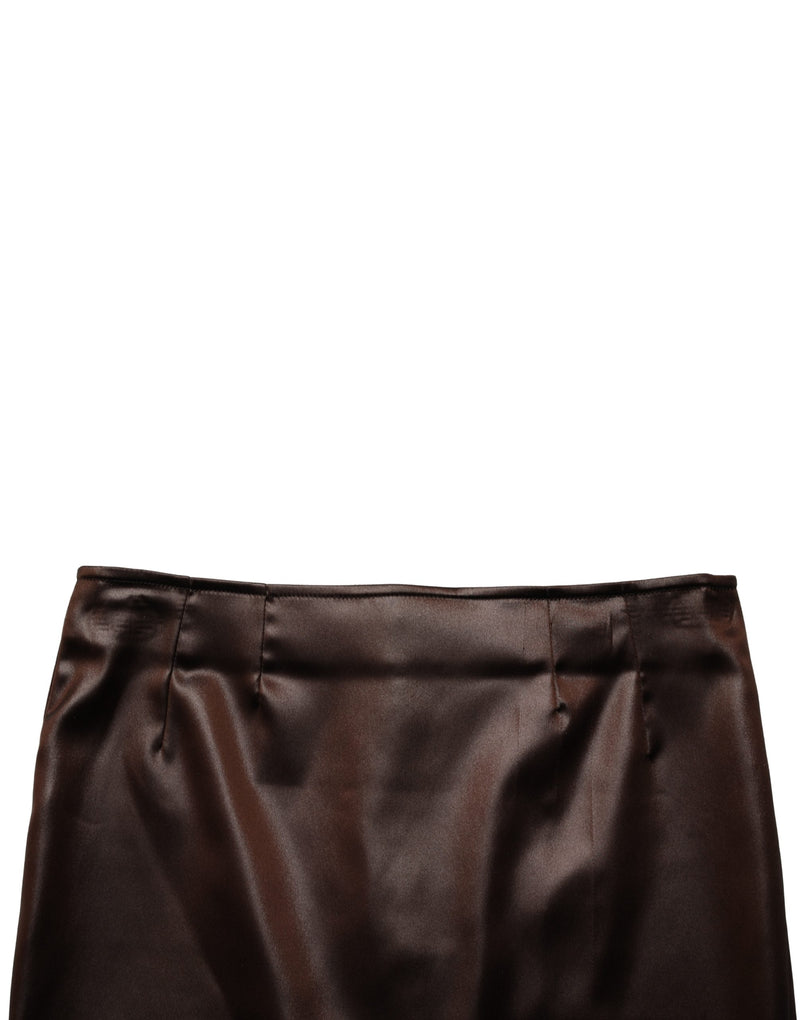 Dolce & Gabbana Brown Acetate High-Waisted Pencil Cut Skirt