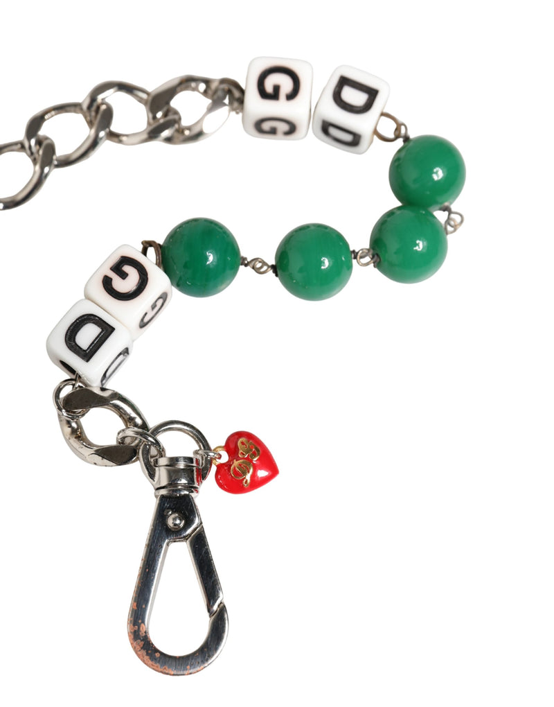 Bracelet Charm en Chaîne en Laiton Argenté avec Logo DG