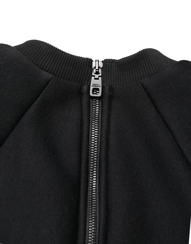 Philosophy Black Cropped Zipper Back Sweatshirt Sweater