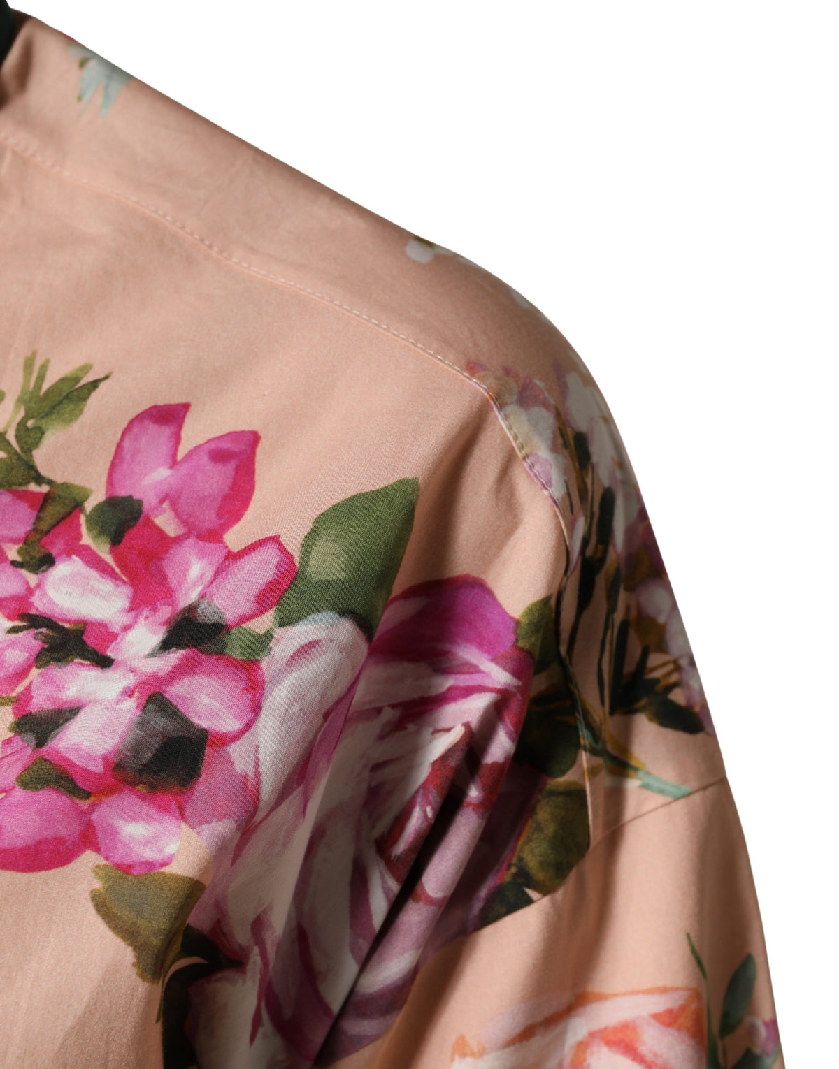 Dolce & Gabbana Pink Floral Cotton Button Front Shirt