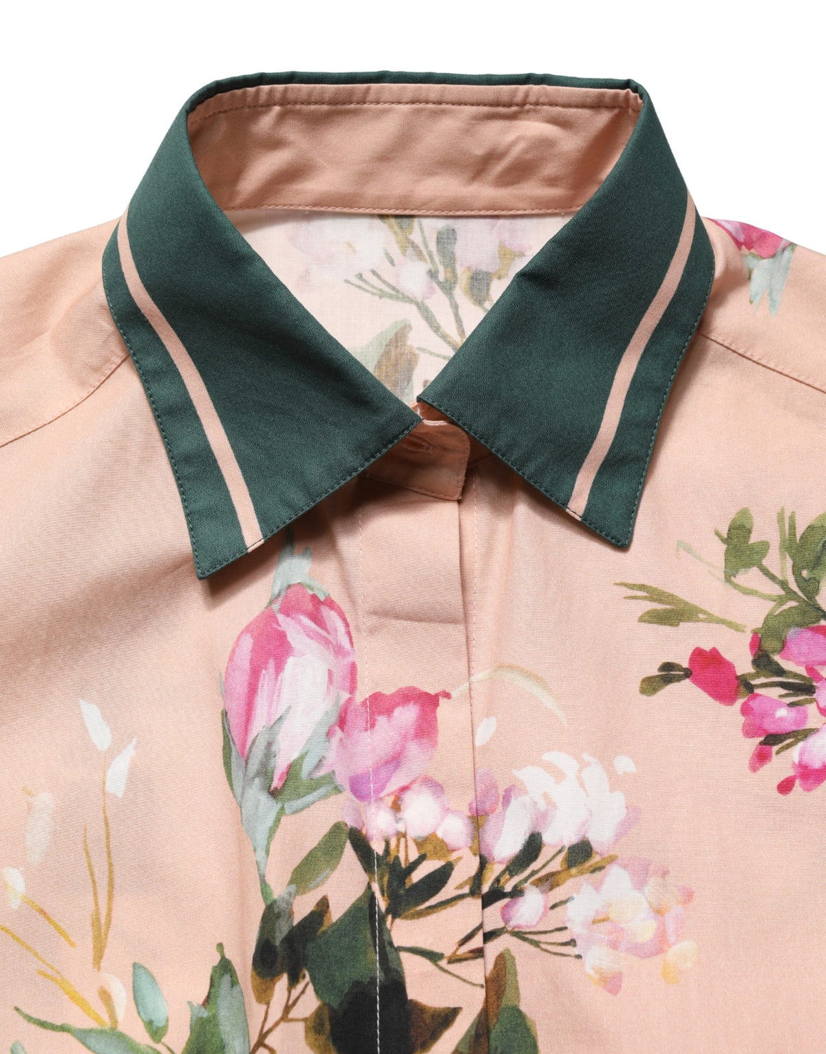 Dolce & Gabbana Pink Floral Cotton Button Front Shirt