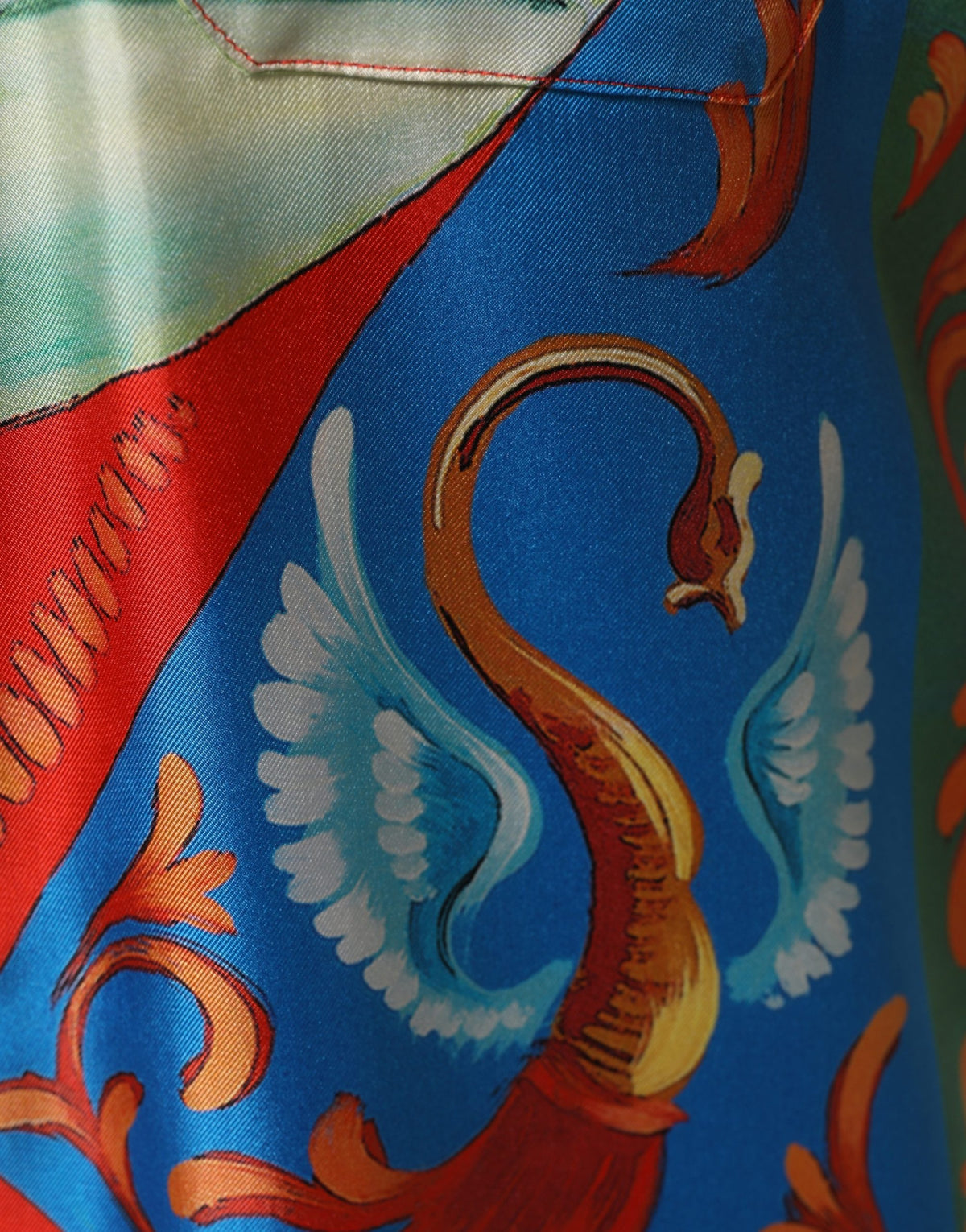 Dolce & Gabbana Multicolor Printed Long Sleeve Silk Shirt