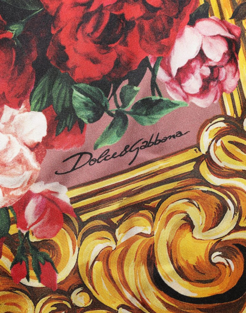 Dolce & Gabbana Multicolor Floral Long Sleeve Silk Shirt