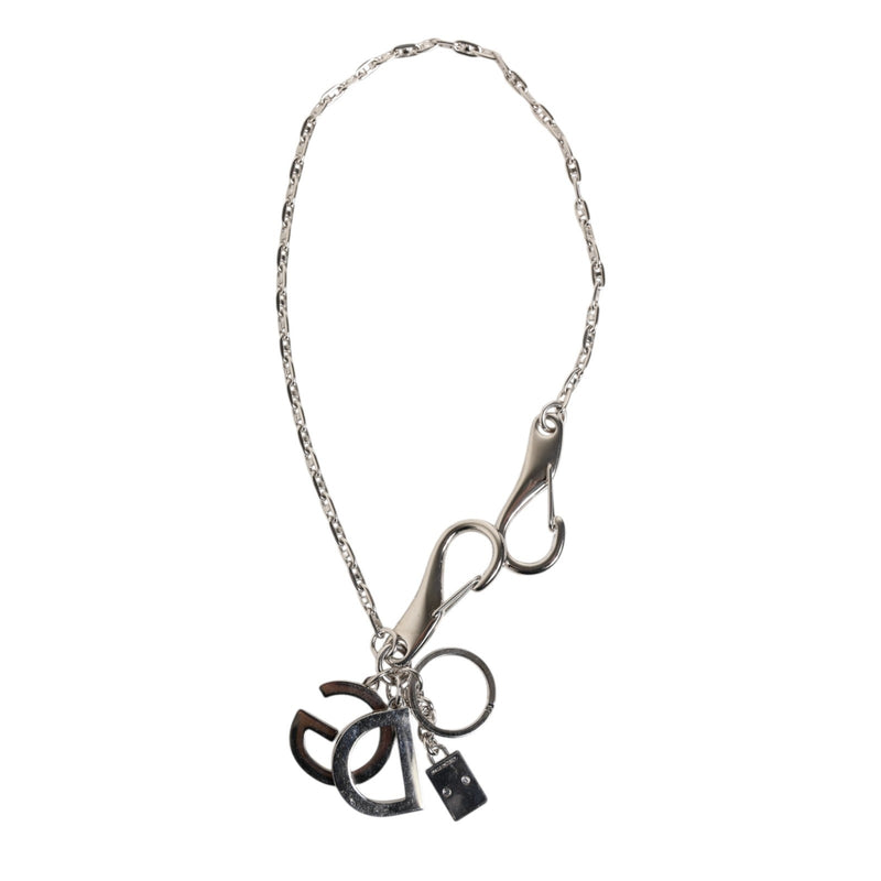 Dolce & Gabbana Silver Tone DG Logo Keychain - Luxury Accessory