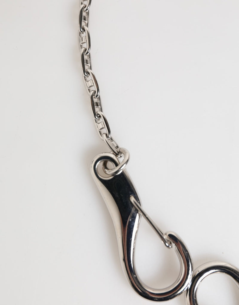 Dolce & Gabbana Silver Tone DG Logo Keychain - Luxury Accessory