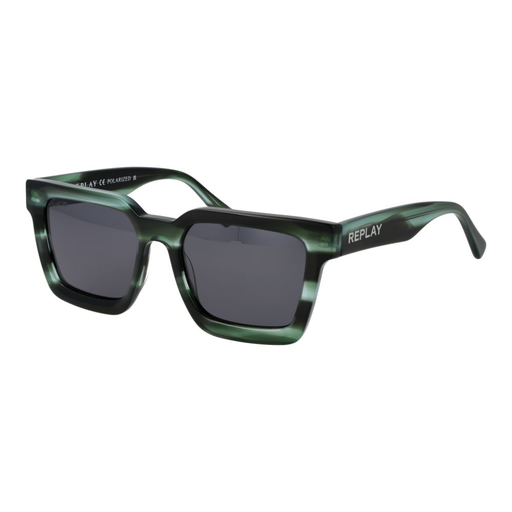 Replay Bicolor Acetate Sunglasses - Unisex Green Frame