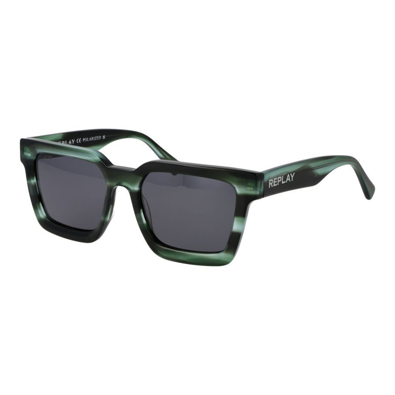 Replay Bicolor Acetate Sunglasses - Unisex Green Frame