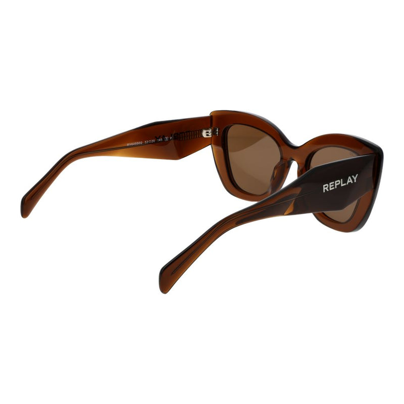 Lunettes de soleil Replay en acétate marron