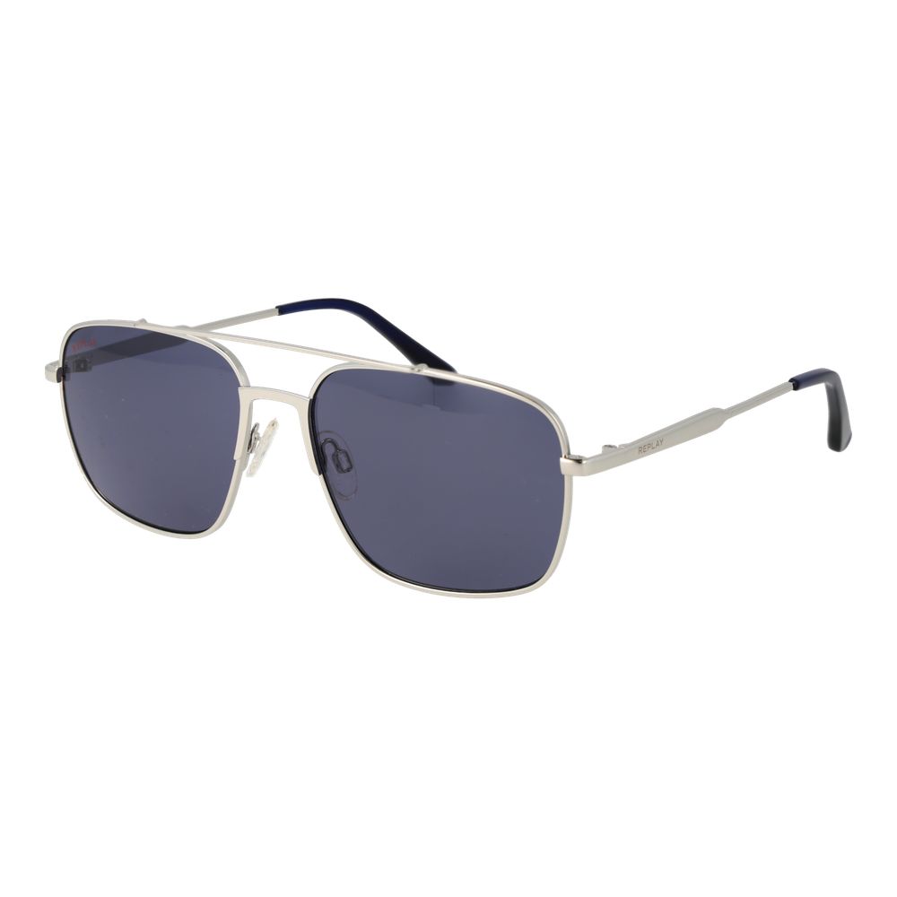 Replay Silver Metal Sunglasses for Men