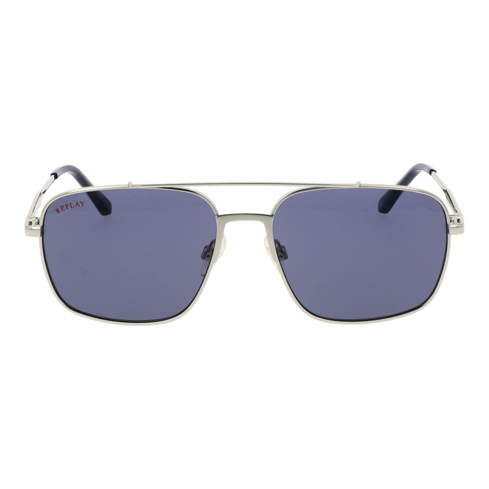 Replay Silver Metal Sunglasses for Men