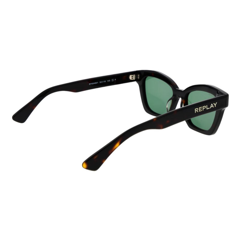 Replay Black Acetate Cat Eye Sunglasses for Women