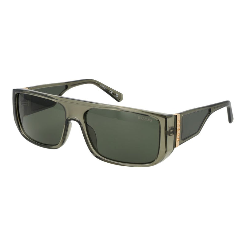 Guess Army Plastic Sunglasses - Unisex Olive Rectangle Frame