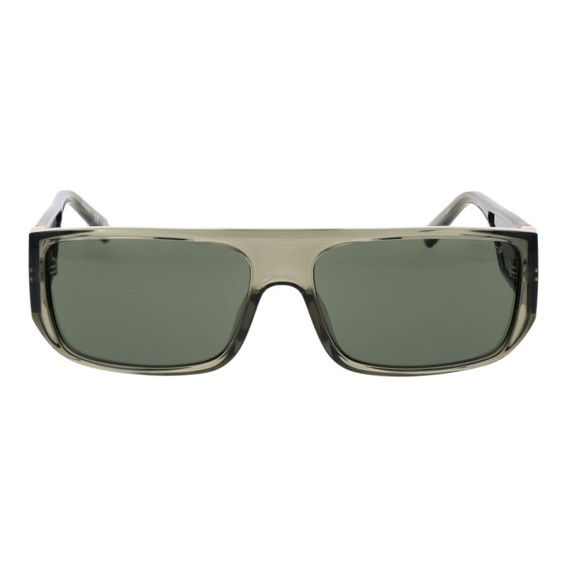 Guess Army Plastic Sunglasses - Unisex Olive Rectangle Frame