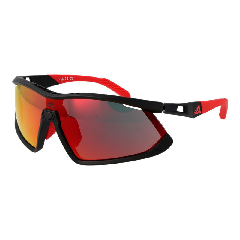 Adidas Black Plastic Sunglasses - Sport Style with Mirrored Lenses