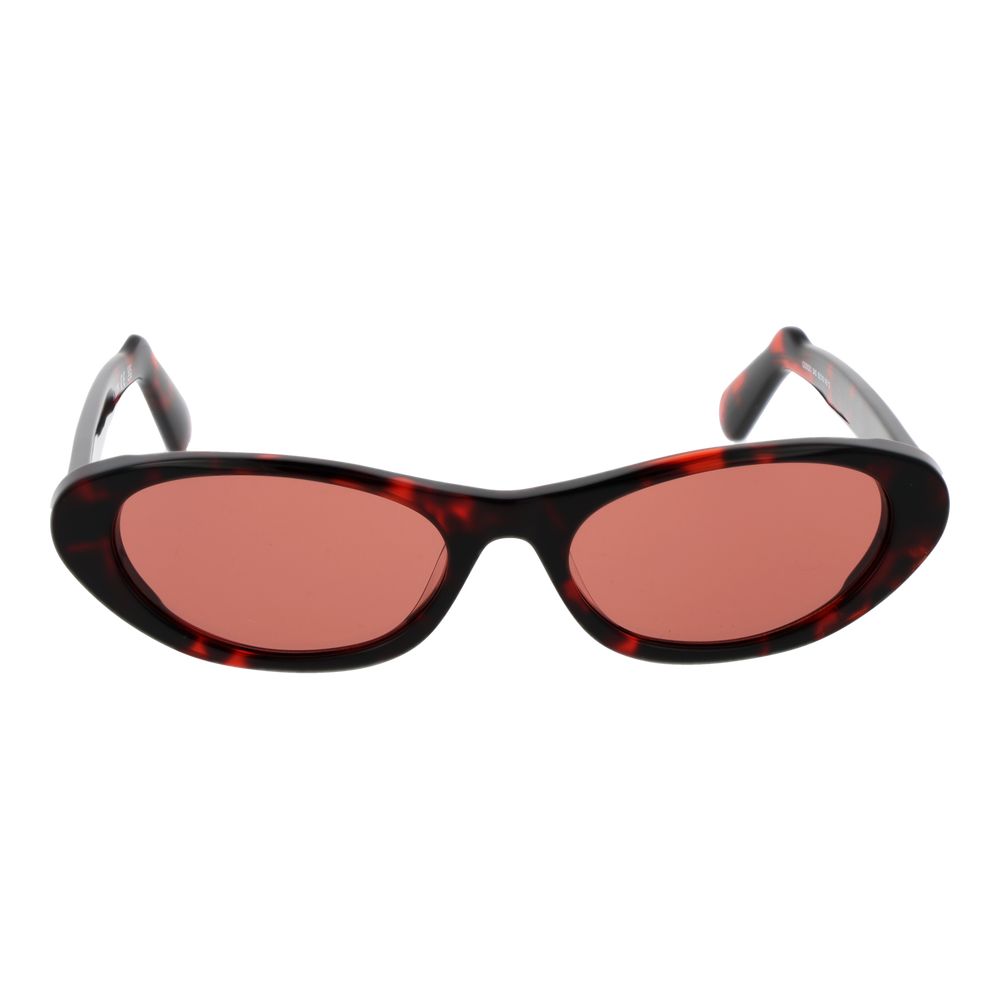 GCDS Black Plastic Oval Sunglasses with Rose Lenses