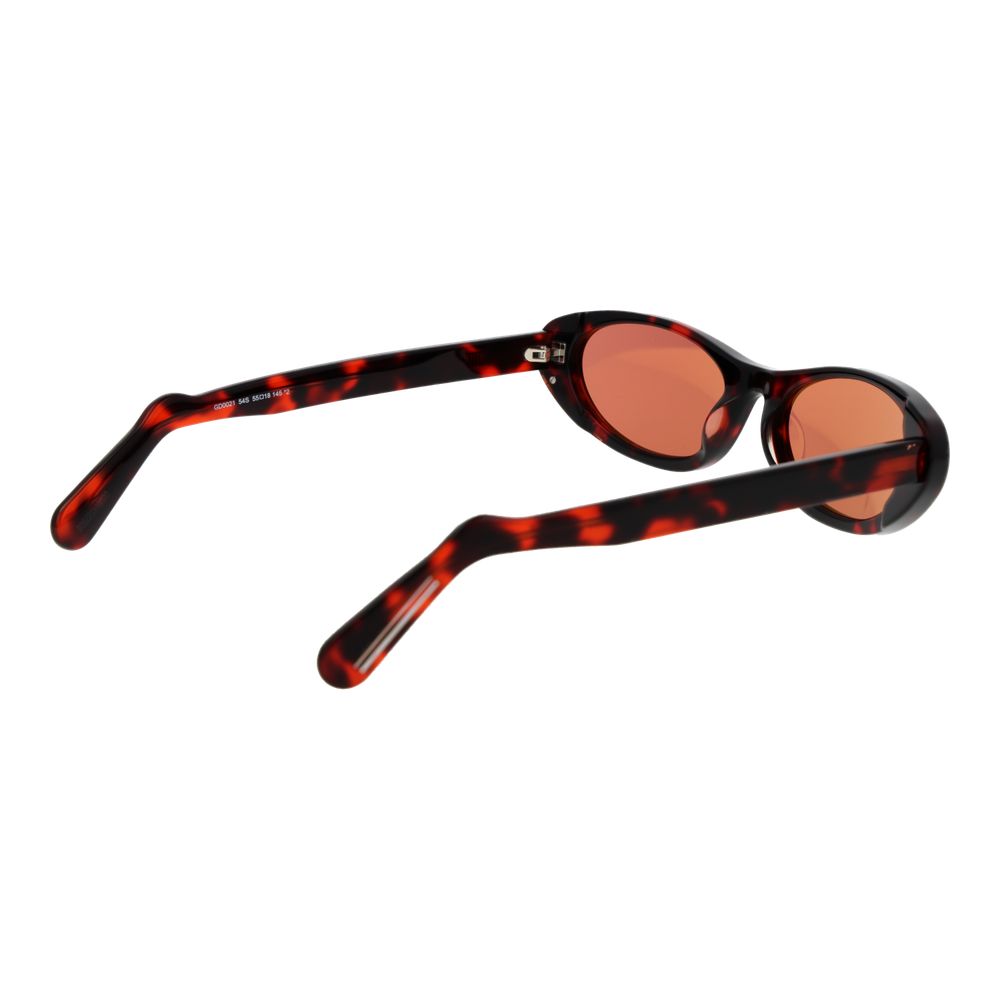 GCDS Black Plastic Oval Sunglasses with Rose Lenses