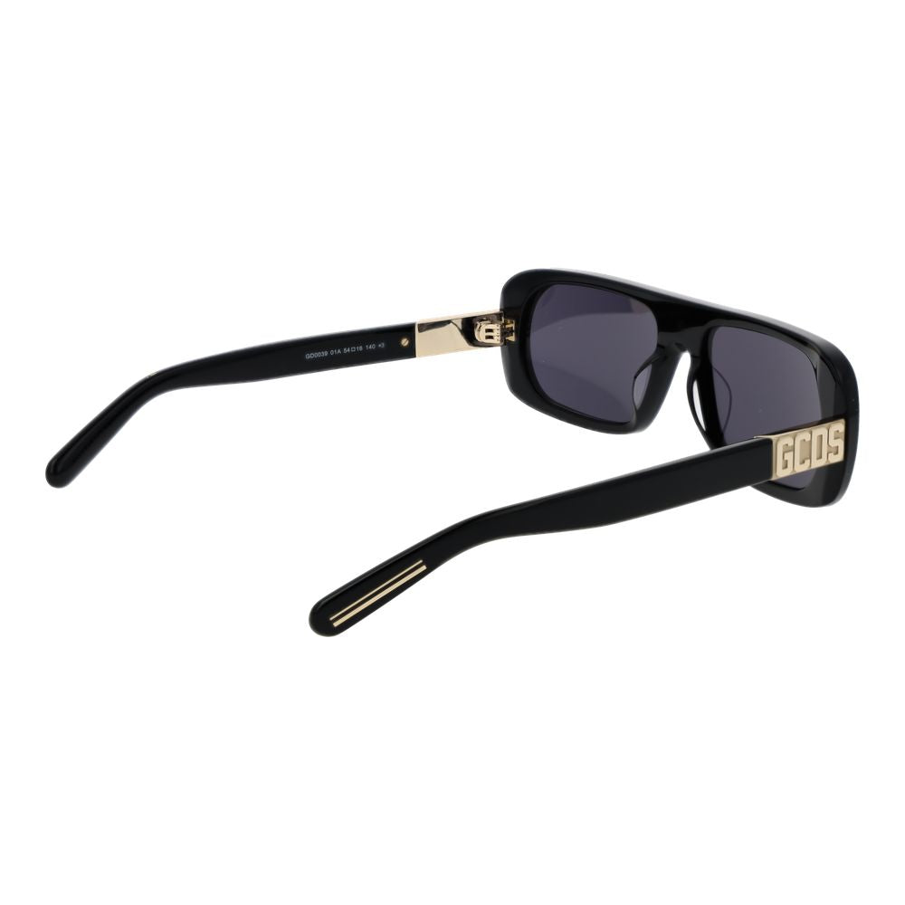 GCDS Black Plastic Sunglasses - Unisex Rectangle Style