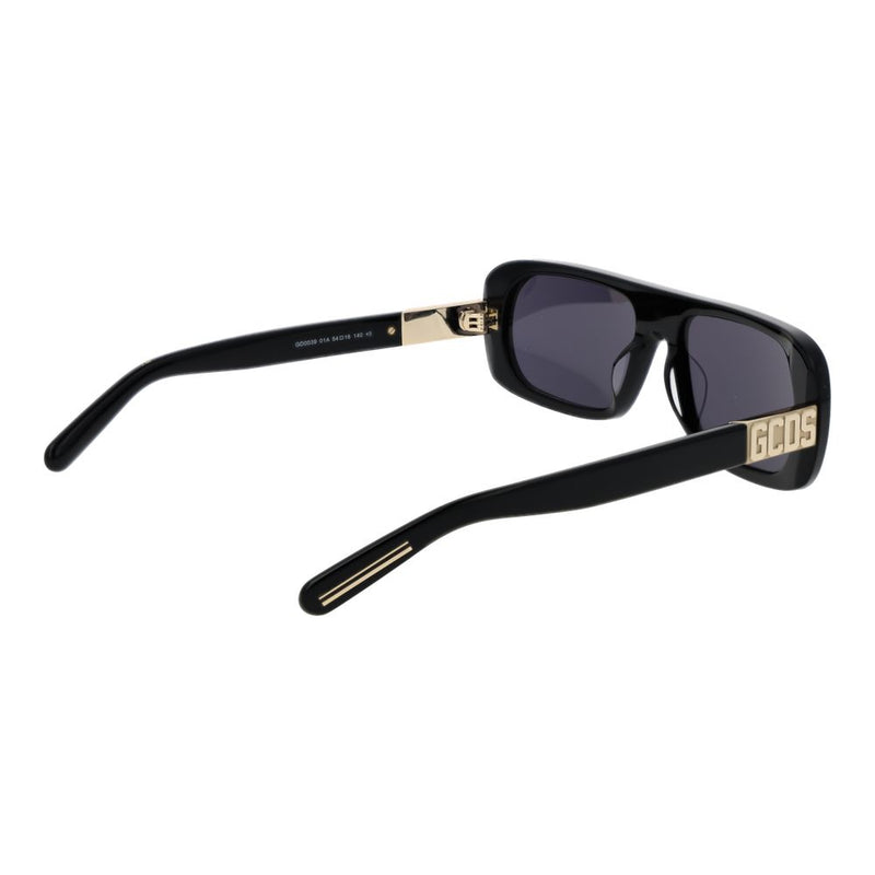 GCDS Black Plastic Sunglasses - Unisex Rectangle Design