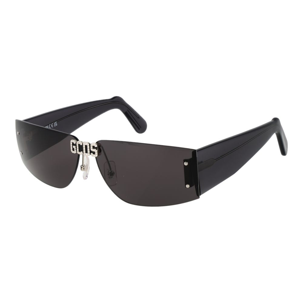 GCDS Black Plastic Sunglasses - Unisex Rimless Rectangle Style