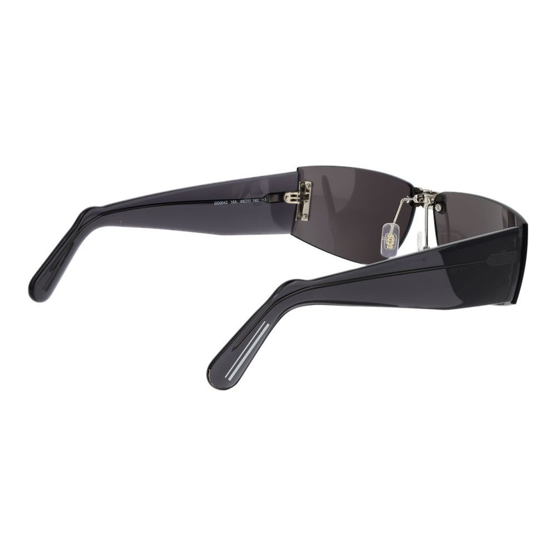 GCDS Black Plastic Sunglasses - Unisex Rimless Rectangle Style