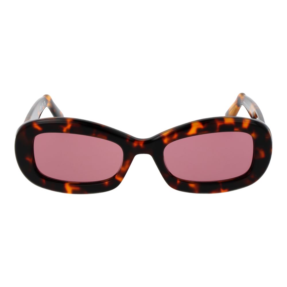 GCDS Brown Plastic Sunglasses - Unisex Rectangle Design