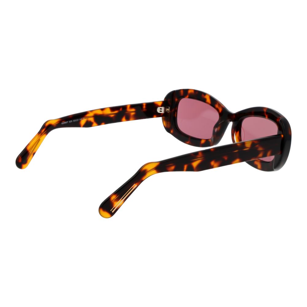GCDS Brown Plastic Sunglasses - Unisex Rectangle Design
