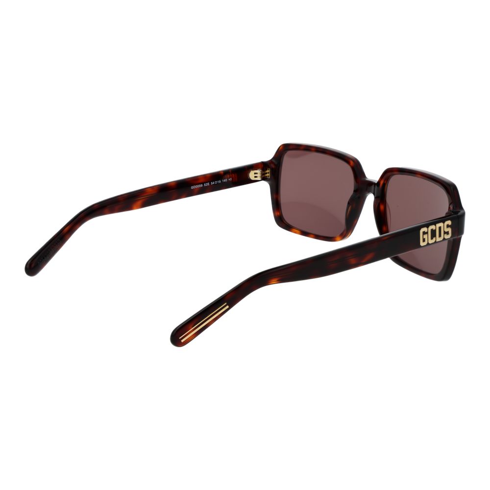 GCDS Brown Plastic Sunglasses - Unisex Square Design