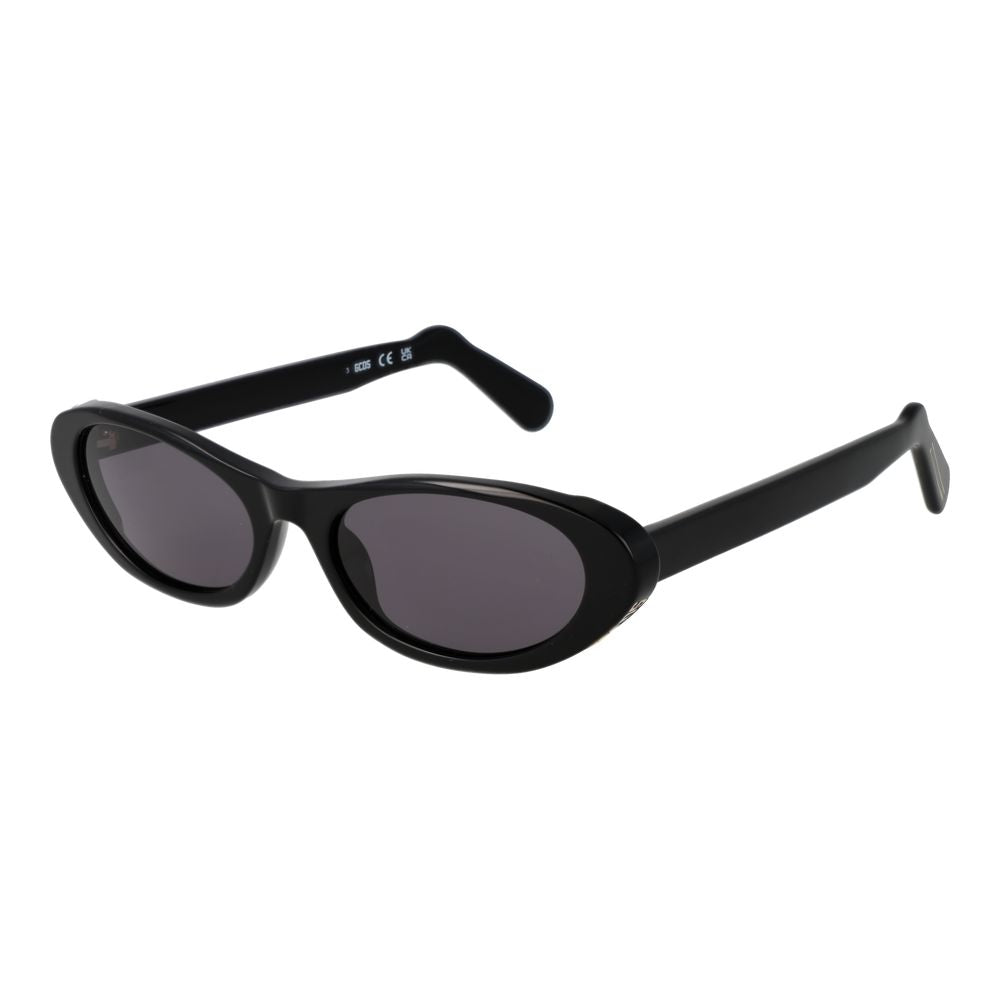 GCDS Black Plastic Oval Sunglasses