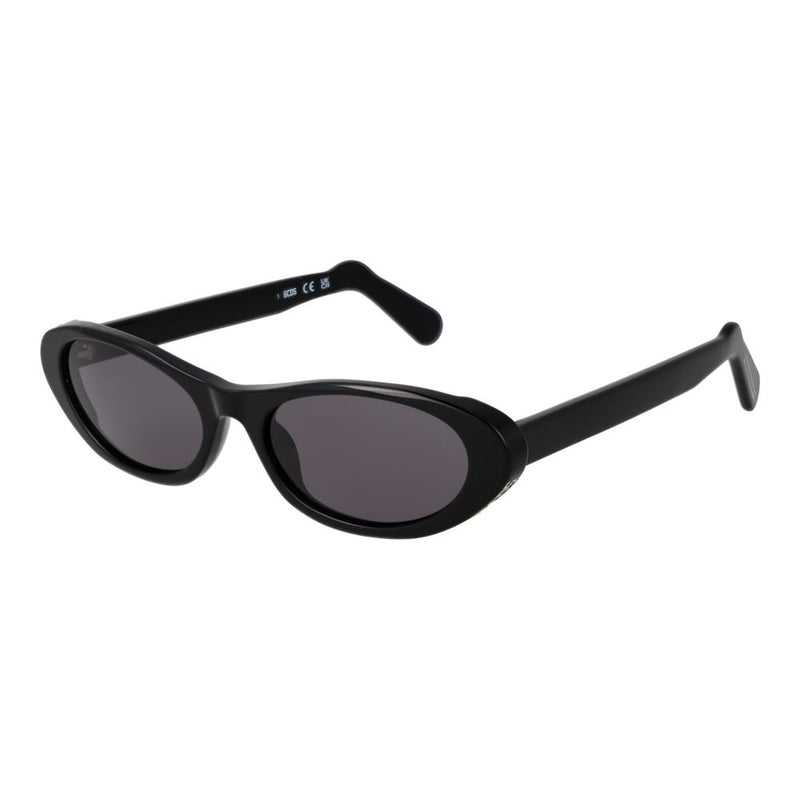 GCDS Black Plastic Oval Sunglasses for Unisex